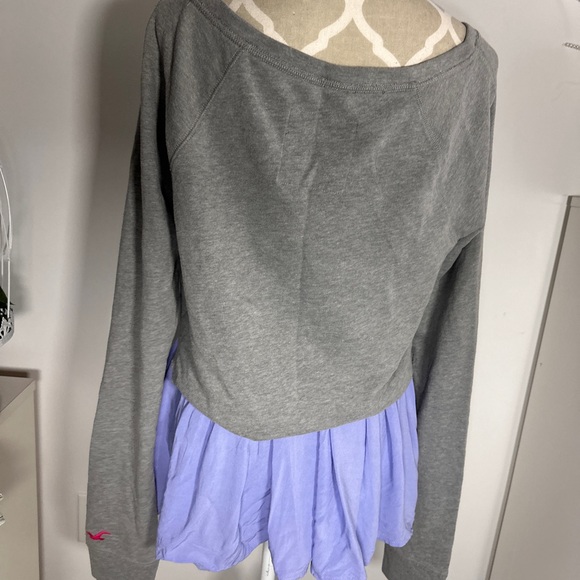 Oversized cozy crop gray sweatshirt - Picture 6 of 7